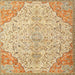 Square Traditional Brown Gold Persian Rug, tr4534