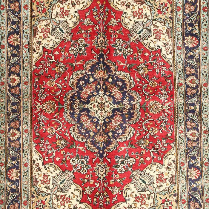 Machine Washable Traditional Brown Red Rug, wshtr4535