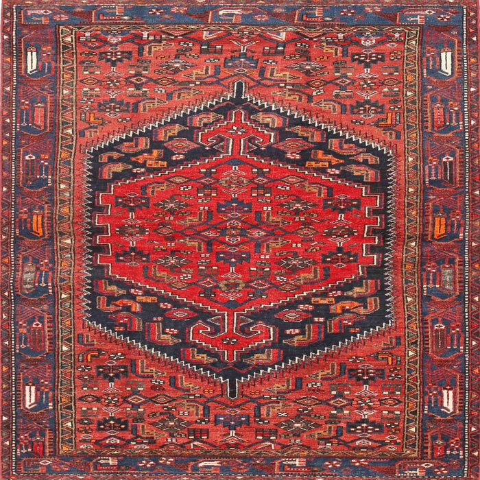 Square Traditional Rust Pink Persian Rug, tr4536
