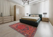 Machine Washable Traditional Rust Pink Rug in a Bedroom, wshtr4536
