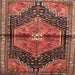 Round Machine Washable Traditional Fire Brick Red Rug, wshtr453