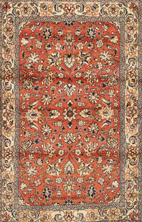 Machine Washable Traditional Sandy Brown Rug, wshtr4541