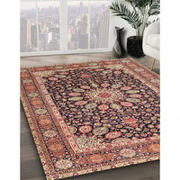 Traditional Saffron Red Medallion Rug, tr4544