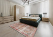 Machine Washable Traditional Rust Pink Rug in a Bedroom, wshtr4545