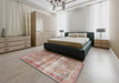 Traditional Rust Pink Persian Rug in a Bedroom, tr4545