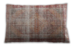 Traditional Classic Rectangular Rust Pink Lumbar Throw Pillow, 13 inch by 19 inch, lbtr4545
