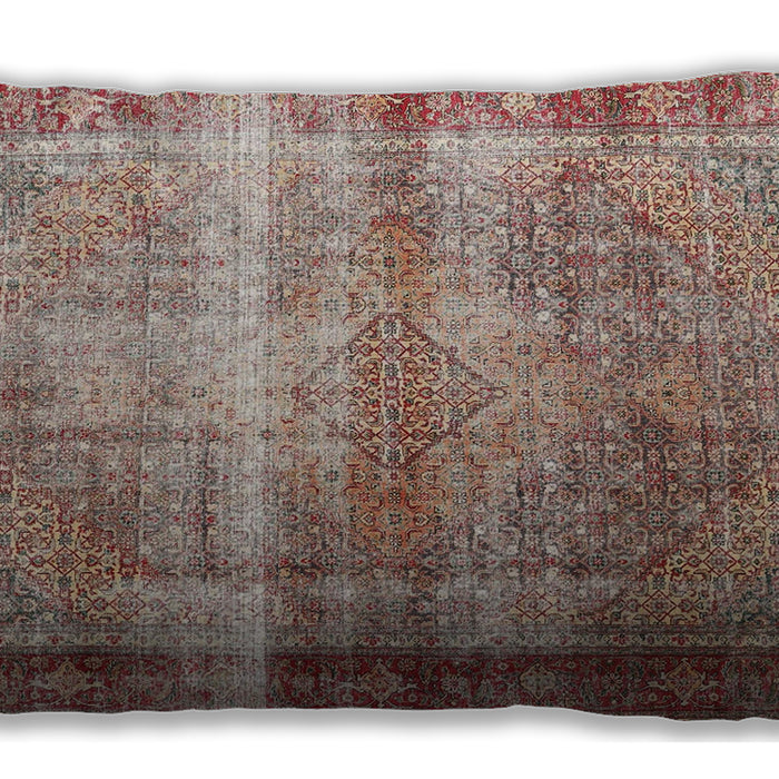Traditional Classic Rectangular Rust Pink Lumbar Throw Pillow, 13 inch by 19 inch, lbtr4545