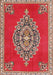 Traditional Orange Salmon Pink Medallion Rug, tr4546