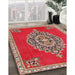 Traditional Orange Salmon Pink Medallion Rug in Family Room, tr4546