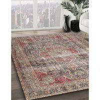 Traditional Light French Beige Brown Medallion Rug, tr4547