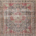 Square Traditional Light French Beige Brown Medallion Rug, tr4547