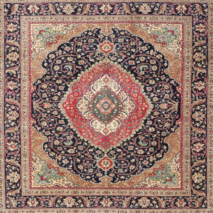 Round Machine Washable Traditional Red Brown Rug, wshtr4548