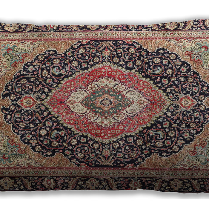 Traditional Classic Rectangular Red Brown Lumbar Throw Pillow, 13 inch by 19 inch, lbtr4548