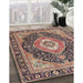 Traditional Red Brown Medallion Rug in Family Room, tr4548