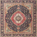 Square Traditional Red Brown Medallion Rug, tr4548