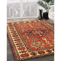 Traditional Red Geometric Rug, tr454