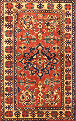Machine Washable Traditional Tomato Red Rug, wshtr454
