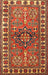 Machine Washable Traditional Tomato Red Rug, wshtr454