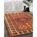 Traditional Red Geometric Rug in Family Room, tr454