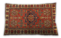 Traditional Classic Rectangular Tomato Red Lumbar Throw Pillow, 13 inch by 19 inch, lbtr454