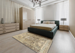 Traditional Brown Persian Rug in a Bedroom, tr4550