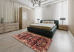 Machine Washable Traditional Saffron Red Rug in a Bedroom, wshtr4552