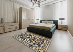 Traditional Brown Persian Rug in a Bedroom, tr4553