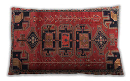 Traditional Classic Rectangular Rust Pink Lumbar Throw Pillow, 13 inch by 19 inch, lbtr4554