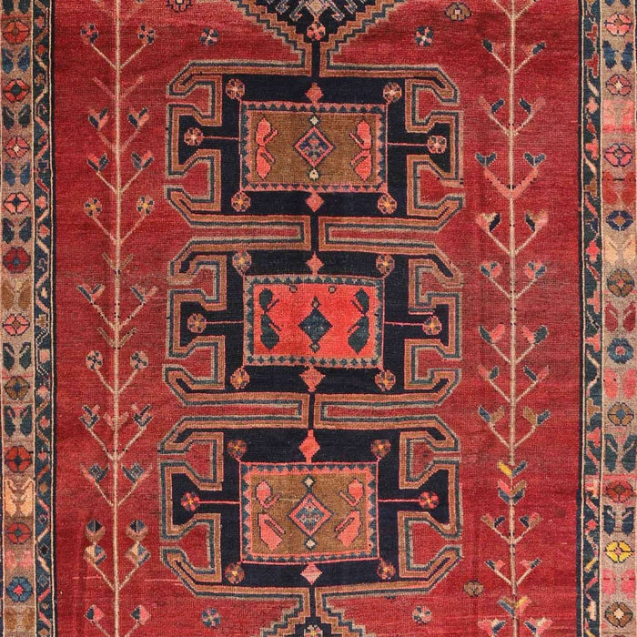 Machine Washable Traditional Rust Pink Rug, wshtr4554