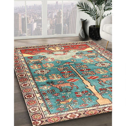 Traditional Sienna Brown Persian Rug in Family Room, tr4555