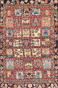 Machine Washable Traditional Brown Red Rug, wshtr4556