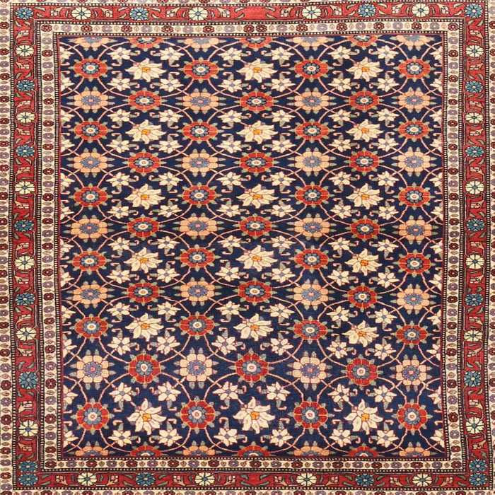 Square Traditional Light Copper Gold Persian Rug, tr4558