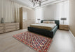 Traditional Light Copper Gold Persian Rug in a Bedroom, tr4558