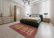 Traditional Saffron Red Persian Rug in a Bedroom, tr4559