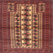 Square Traditional Saffron Red Persian Rug, tr4559