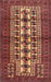 Machine Washable Traditional Saffron Red Rug, wshtr4559