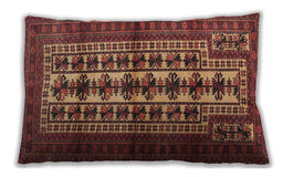 Traditional Classic Rectangular Saffron Red Lumbar Throw Pillow, 13 inch by 19 inch, lbtr4559