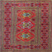 Square Traditional Dark Almond Brown Persian Rug, tr4561
