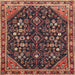 Round Machine Washable Traditional Copper Red Pink Rug, wshtr4562