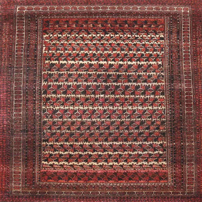 Round Machine Washable Traditional Rust Pink Rug, wshtr4563