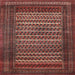 Round Machine Washable Traditional Rust Pink Rug, wshtr4563