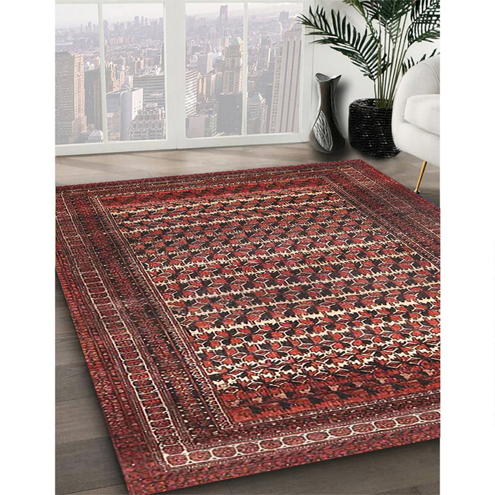 Traditional Rust Pink Persian Rug in Family Room, tr4563