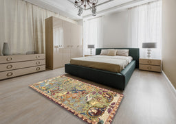 Traditional Sienna Brown Animal Rug in a Bedroom, tr4564