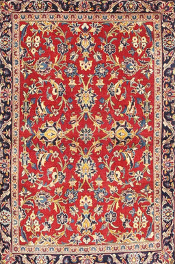 Machine Washable Traditional Red Rug, wshtr4565