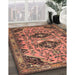 Traditional Dark Sienna Brown Persian Rug in Family Room, tr4566