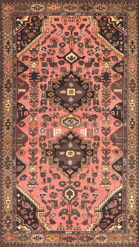 Machine Washable Traditional Dark Sienna Brown Rug, wshtr4566