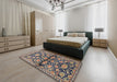 Traditional Camel Brown Persian Rug in a Bedroom, tr4568