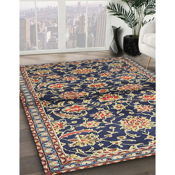 Traditional Camel Brown Persian Rug in Family Room, tr4568