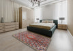 Traditional Camel Brown Persian Rug in a Bedroom, tr4569