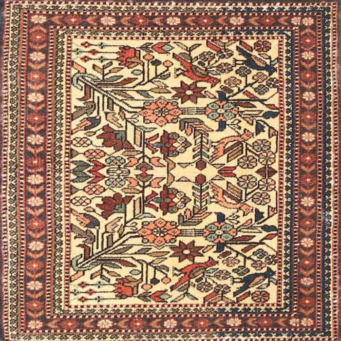 Square Traditional Dark Sienna Brown Persian Rug, tr4571